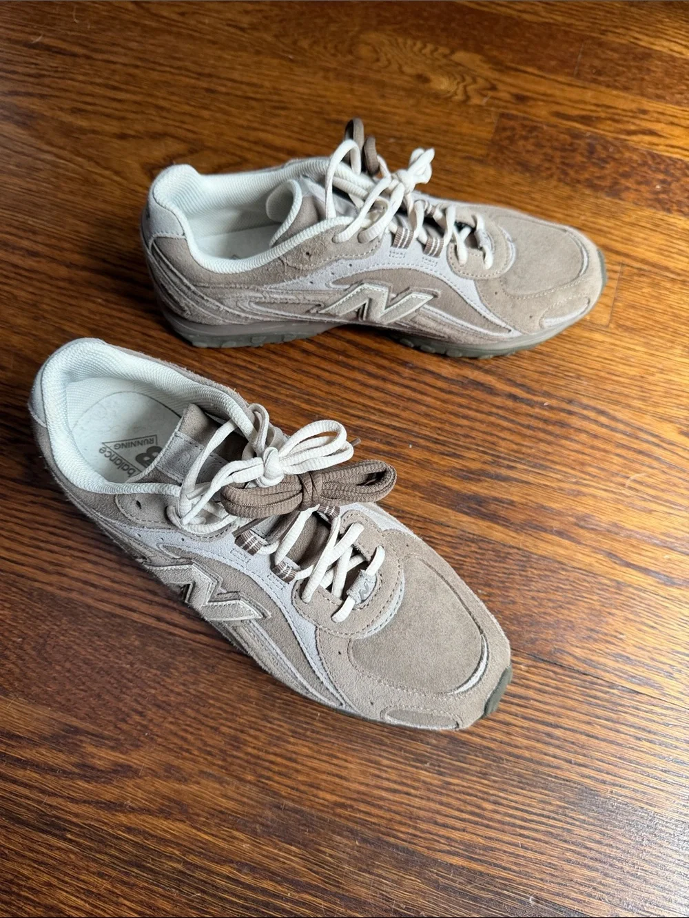 New Balance Men's Taupe Suede Athletic Sneakers
